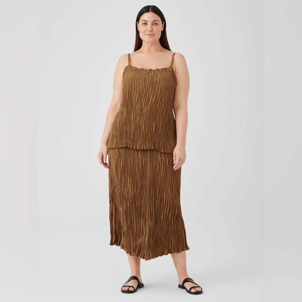 NWT Eileen Fisher Crushed Silk Maxi Skirt - Picture 5 of 9
